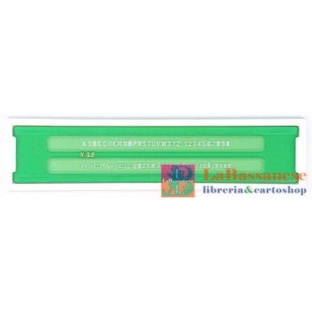 NORMOGRAFO LETTERE E CIFRE IN RESINA COLORE VERDE - ALTEZZA 5MM - CONFEZIONE 10 PEZZI - 