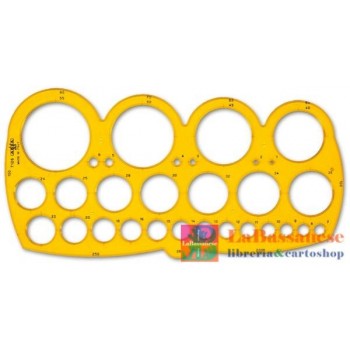 MASCHERA NORMOGRAFO CIRCOLIGRAFO DIAMETRO DA 1 A 55 MM - CONFEZIONE DA 10 PEZZI - 