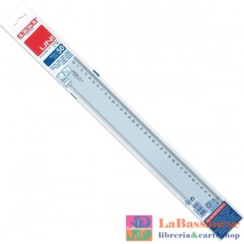 RIGHELLO 50 CM IN PLASTICA TRASPARENTE - IMBALLO DA 20 PEZZI - 