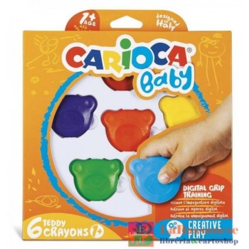 CONFEZIONE 6 PEZZI CARIOCA BABY CERE COLORATE - 42956 
