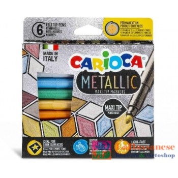 BLISTER 6 PENNARELLI COLORI METALLIZZATI - PUNTA MAXI - 43161