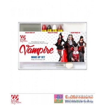 SET TRUCCO VAMPIRO (4 MATITE TRUCCO, MAKEUP GRIGIO E BIANCO IN VASCHETTA, APPLICATORE) - TRUCCO COLORATO 12 G, MATITE 8 G - 0240