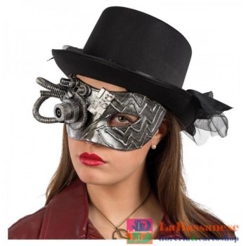 MASCHERA STEAMPUNK ARGENTO...