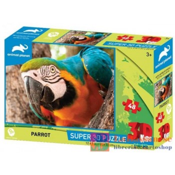 PUZZLE 3D ANIMAL PLANET: PARROT 48PC - 10650-P3D