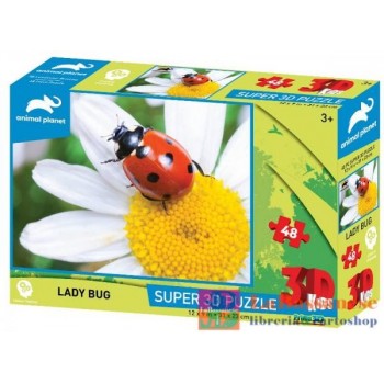 PUZZLE 3D ANIMAL PLANET: LADY BUG 48PC - 10653-P3D