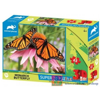 PUZZLE 3D ANIMAL PLANET: MONARCH BUTTERFLY 63PC - 10654-P3D