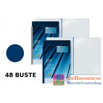 PORTALISTINI 48 BUSTE MISURA 22X30 CM COLORE BLU CON COPERTINA PERSONALIZZATA LISCIA - 