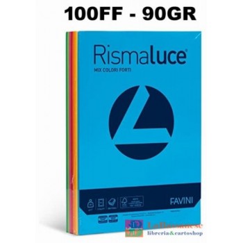 RISMA LUCE PROMO 100 FOGLI 90 GR MIX 5 COLORI A4 - A69X104