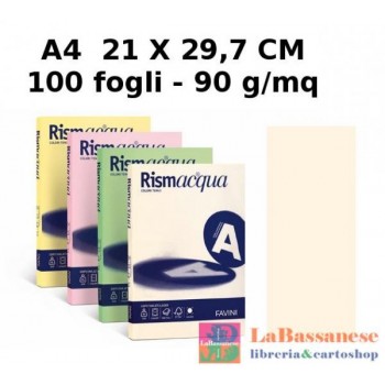 RISMA LUCE CONFEZIONE 100 FOGLI 90 GR A4 AVORIO - A69Q144