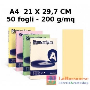 RISMA ACQUA CONFEZIONE 50 FOGLI 200 GR A4 CAMOSCIO - A69R544