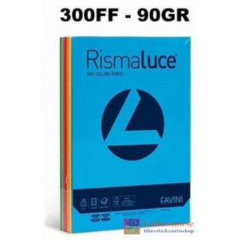 RISMA LUCE PROMO 300 FOGLI 90 GR MIX 5 COLORI FORTI A4 - A66X314