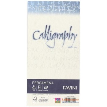 CONFEZIONE FA 25 BUSTE PERGAMENA CALLIGRAPHY 11X22 90 GR SABBIA - A57U203