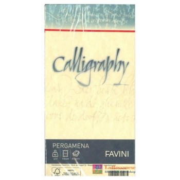 CONFEZIONE FA 25 BUSTE PERGAMENA CALLIGRAPHY 11X22 90 GR GIALLO CREMA - A572203