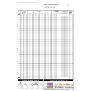 REGISTRO CORRISPETTIVI PER DETTAGLIANTI, BLOCCO DI 12/12 COPIE AUTORICALCANTI (MISURA 29,7X21,5 CM) - DU168512C00