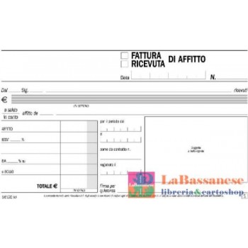 RICEVUTE - FATTURE DI AFFITTO, BLOCCO DI 50/50 COPIE AUTORICALCANTI - DU1612C0000