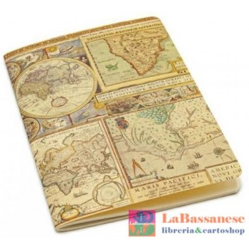 QUADERNINO FORMATO A5 64 PAGINE MAPPA DEL MONDO - 01072700