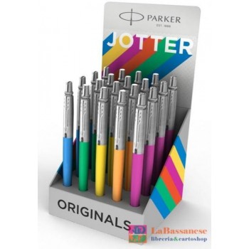 ESPOSITORE JOTTER PLASTIC CON 20 PENNE ASSORTITE 4 PER COLORE MAGENTA, ARANCIONE, VERDE, GIALLO, BLU - 2075422