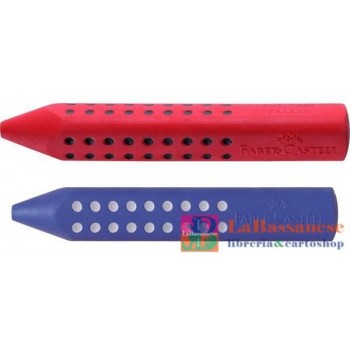 GOMMA GRIP TRIANGOLARE A FORMA DI MATITA - COLORI ROSSO/BLU - ESPOSITORE DA 10 PEZZI - 