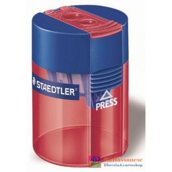 STAEDTLER , TEMPERAMATITE IN 4 COMBINAZIONI DI COLORE, A 2 FORI CON CONTENITORE PER TRUCIOLI, PER MATITE DIAMETRO  FINO A 8,2 - 