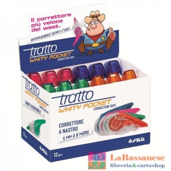 CORRETTORE A NASTRO TRATTO WHITY POCKET - LARGHEZZA NASTRO 5MM - CONFEZIONE DA 12 PZ - F879000