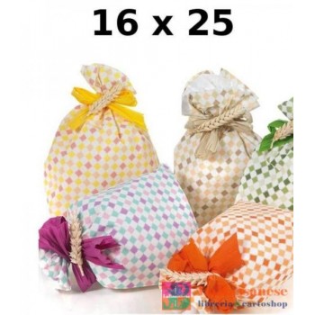 CONFEZIONE 50 BUSTE REGALO TRAMA TUILLES MISURA 16X25CM - H86PCCK2N