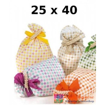 CONFEZIONE 100 BUSTE REGALO TRAMA TUILLES MISURA 25X40CM - H86PCCK4N