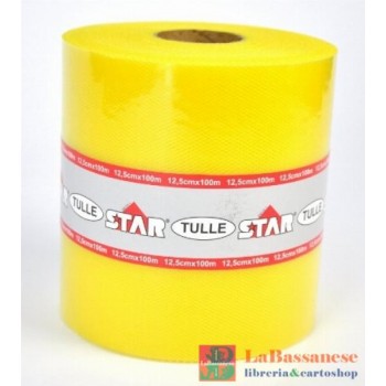 BOBINA TULLE 12,5CM X100M COLORE GIALLO - 1572-C