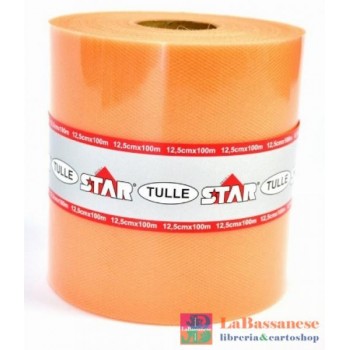 BOBINA TULLE 12,5CM X100M COLORE ARANCIO - 1572-F