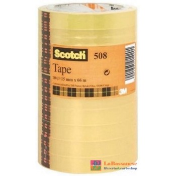 NASTRO TRASPARENTE SCOTCH 508, 10 ROTOLI, 15 MM X 66 M - 508-1566--7100213177