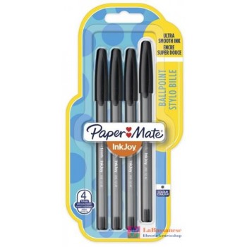 PAPERMATE INKJOY BLISTER 4 PENNE A SFERA COLORE NERO - 1956714