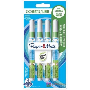 PAPERMATE BLISTER 4 CORRETTORI LIQUIDI A PENNA 7ML - 2027777