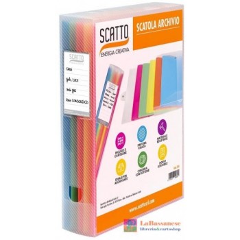 SCATOLA ARCHIVIO C/5 CARTELLINE COL.FLUO - 284