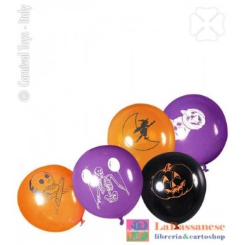 IT 8 PALLONCINI HALLOWEEN DIAM. CM. 30 CA. IN BUSTA C/CAV. - 5230