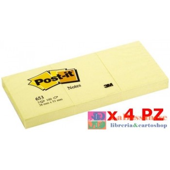 CF.3 X BLOCCHETTI POST-IT GIALLO CANARY 38X51MM 100FF CONF DA 4 SET DI BLOCCHETTI - 653--7100172745