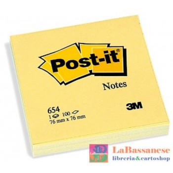 BLOCCHETTI POST-IT GIALLO CANARY 76X76 MM 100FF CONF DA 12 PZ - 654--7100103157