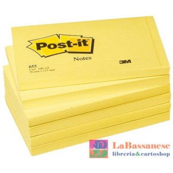 BLOCCHETTI POST-IT GIALLO CANARY 76X127 MM 100 FF - CONF. DA 12 - 655--7100090881