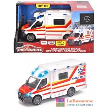 MAJORETTE GRAND SERIES MERCEDES-BENZ SPRINTER AMBULANZA, LUCI E SUONI, CM.15 - 213712001038