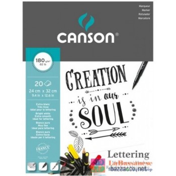 Blocco Canson Lettering Marker 180 g/m² 24x32 cm - 30 fogli (Cod. C400109921)