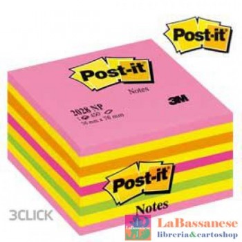 CUBO POST-IT NEON ROSA 76X76 450FG. (Cod. 006439LR0)