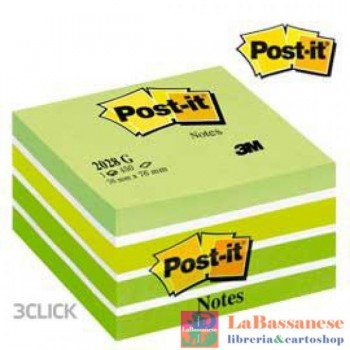 CUBO POST-IT PASTELLO VERDE 76X76 450FG. (Cod. 006439AV0)