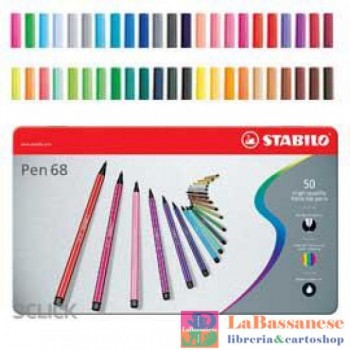 STABILO-SCATOLA METALLO 50 PENNARELLI PEN 68 (Cod. 6850-6)