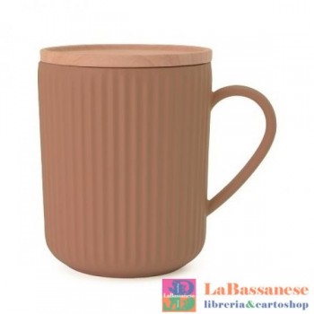 TAZZA BIOLOCO CON TAPPO COLORE TERRACOTTA (Cod. BPDT601)