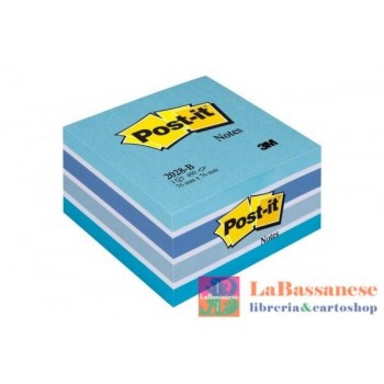 CUBO DA 450 FOGLIETTI POST-IT COLORI AZZURRI 76X76 - 