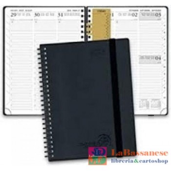 23-AGENDA NOTA BENE A5 SKIN TECH NERO SPIRALE (Cod. NB7A5WS0)