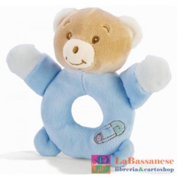 BABYCARE ORSETTO ANELLO SONAGLINO H. 14 CM AZZURRO - 07417