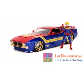 MARVEL CAPTAIN MARVEL 1973 FORD MUSTANG MACH 1 IN SCALA 1:24 DIE-CAST CON PERSONAGGIO DI CAPTAIN MARVEL IN DIE CAST - 253225009