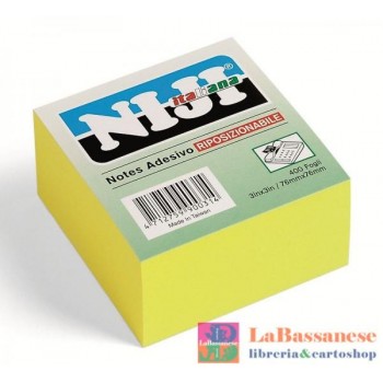 CUBO 400 FOGLIETTI ADESIVI COLORE GIALLO - TIPO POST IT - 