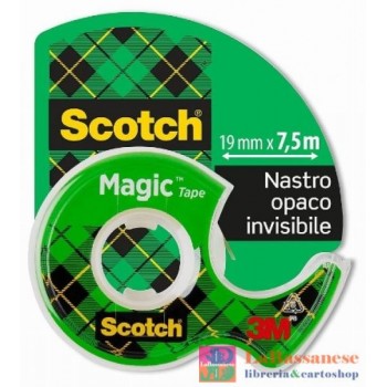 CHIOCCIOLA NASTRO ADESIVO INVISIBILE SCOTCH MAGIC 19 X 7,5 + DISPENSER PORTATILE - 98493--7100086322